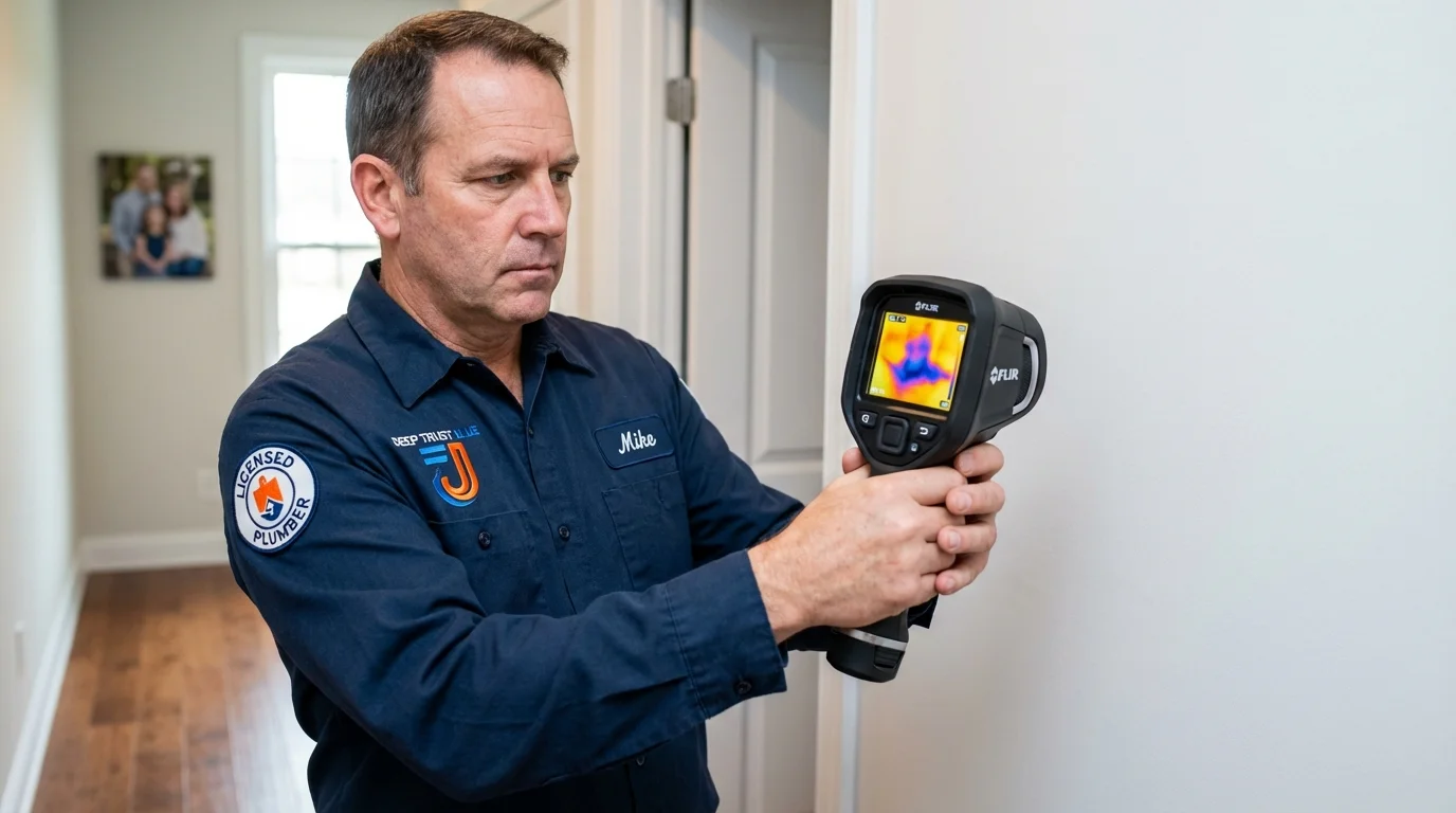 Thermal imaging leak detection by Johns Plumbing LLC in Elm City